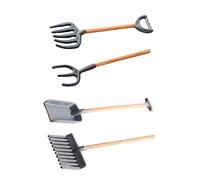 Milisten Mini RâTeau Pelle Enfants Ensemble De Jardinage 4 PièCes Outils De Fer pour Maison De PoupéE Accessoires Ferme Jouets ExtéRieur