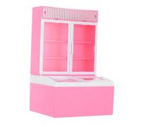 Milisten Mini Réfrigérateur Glace Simulé pour Maison de Poupées Congélateur Miniature Rose pour Jeu de Rôle et Imagination Garçon Fille