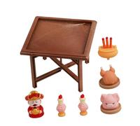 Milisten Miniature God of Wealth Figurines Set Plastic Desktop Wealth Sculptures Chinese Year Ornament for Party Decorations and Scene Layout