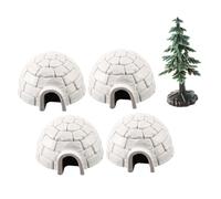 Milisten Miniature Ice House Décor avec Arbre de Noël de Décoration de Noël Artificielle Figurines Réalistes pour de pour Décorations de Maison et Table de Fête