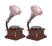 Milisten Miniature Record Player Décor Figurine Phonographe Rétro pour Maison de Poupée Accessoire Musical Vintage Compact pour Décoration Dollhouse