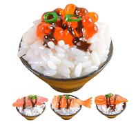 Milisten Modèle Alimentaire de Sushi en PVC pour Garçon et Filles Lot de 4 Accessoires Cuisine Jouets de Simulation Alimentaire Taille Petite pour Photographie et Décoration