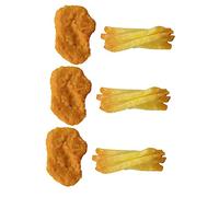 Milisten Modèle De Nourriture Réaliste De Poulet Frit Et Frites en PVC Léger Odeur pour Garçon Et Filles, Petite Taille, Jouets De Rôle La Cuisine Et Accessoires De Décoration, Ensemble De 6 Pièces