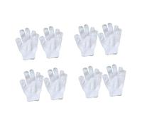 Milisten Moufles Exfoliants de Bain pour Garçon et Filles en Nylon Doux, Lot de 8 Set de Pièces, Cinq Doigts, Nettoyage Corporel, pour Bain et Gommage, Couleur Blanche, Usage Bébé