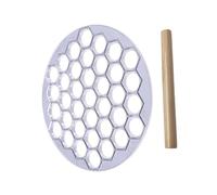 Milisten Moule à Pelmeni Pratique 37 Trous en Alliage D’aluminium Rouleau à Pâtisserie en Bois, Ustensile la Cuisine pour Fabrication Rapide de Raviolis, Accessoire Maison Polyvalent