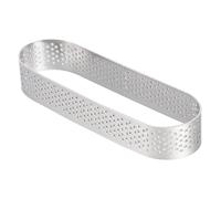 Milisten Moule Eclair Ovale en Acier Inoxydable Trous de Ventilation, Bague Ovale Perforée pour Tartelettes et Tarte aux Fruits, Moule Tarte de Pâtisserie Pratique