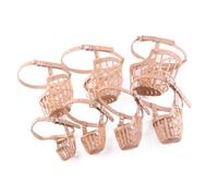 Milisten Muselière Panier Plastique Réglable avec Sangle Cuir PU pour Chiens Grandes Races Morsure Aboiement et Confort Respirant Protection Sécurisée pour Chien Abricot