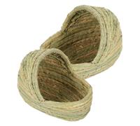 Milisten Nid De Poule Tissé en Paille Maison De Couchage pour Poules Taille Moyenne Nid De Confortable pour Petits Animaux Volailles