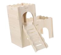 Milisten Nid en Bois pour Hamster Et Cobaye Cachette Échelle, Maison Décorative Petite Taille, Jouet D’intérieur pour Cage, Habitat Naturel pour Petits Animaux
