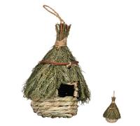 Milisten Nid Oiseau Tressé Main Herbe Maison Extérieur Légère et Sûre pour Jardin Balcon Décoration Naturelle pour Oiseaux