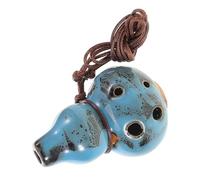 Milisten Ocarina Alto C Céramique Bleu Glacé Fleur Instrument Portable pour Débutants et Musiciens Pendentif Musical Polyvalent pour Jeux Extérieurs et Performance