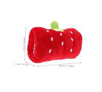 Milisten Oreiller Peluche Fraise Multifonction Doux et Portable Coussin Main Chauffant Fruit Peluche Cadeau Pratique pour Âges