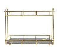 Milisten Organisateur de Salle de Bain Noir en Acier Carbone à 2 Niveaux, Support de Rangement de Comptoir pour Cosmétiques, Grosse Capacité, Gain de Place pour Salle de Bain
