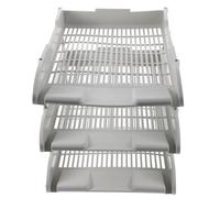 Milisten Organiseur de Bureau 3 Niveaux en Polypropylène Gris, Support à Papier Empilable pour Classement de Dossiers, Plateau de Rangement Pratique pour Documents, Trieur Papier