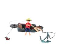 Milisten Ornement de Pêcheur Résine Dynamique pour Aquarium Décoration Paysagère Animée par Pompe à Air Décor Sécurisé pour Bocal à Poissons Effet Naturel