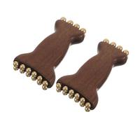 Milisten Outil de Massage Facial et Soin du Visage en Bois de Santal Vert Rouleaux Doubles à Perles, Appareil Manuel pour Booster la Circulation Sanguine à Domicile