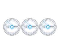 Milisten Outil de Mesure Rapporteur Circulaire en Plastique 3 Pièces pour Dessin Technique et Étudiants Rapporteur à 360 Degrés pour Angles et Tracés Radiaux