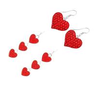 Milisten Paires de Boucles D’Oreilles Cœur Femme 2 Paires Rouges Style B et C Clous D’Oreilles Légers en Alliage Bijoux Saint-Valentin Festifs pour Femmes Accessoires Mode Romantiques