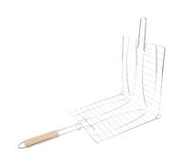 Milisten Panier De Grillade pour Barbecue Panier à Poisson Antiadhésif Ustensiles De Barbecue Portable avec Manche Bois