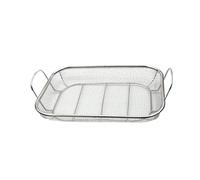 Milisten Panier Grillade Inox Multifonction pour Barbecue Panier de Rangement Portable avec Double Poignée Plateau Égouttoir Acier Inoxydable pour Légumes et Aliments Extérieur