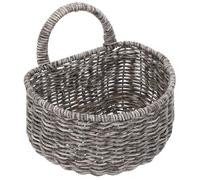 Milisten Panier Suspendu Tressé en Jonc Mer Gris Blanc Grand Format, Panier de Rangement Mural Cuisine, Stockage Suspendu pour Oignons, Ail, Fruits et Légumes, Organisateur D’espace