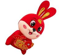 Milisten Peluche Lapin Mascotte Peluche de Année Lapin pour Décoration de Nouvel an Chinois Doudou Adorable et pour Adultes