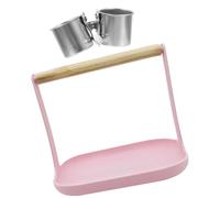 Milisten Perchoir pour Perroquet de Bureau avec Tasse Alimentaire Support Portable Plastique et Bois pour Entraînement et Jeu des Oiseaux de Compagnie