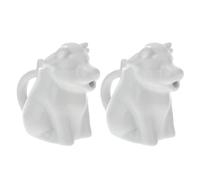 Milisten Petit Pot à Lait Céramique Forme Vache Poignée, Lot de 2, pour Café et Sauce, Usage Multifonction Cuisine