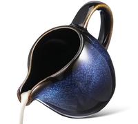 Milisten Pichet à Lait en Céramique avec Bec Verseur et Poignée, Petit Pichet à Café Bleu Écaille, Pot à Sauce pour Thé de L'après-midi, Contenant Réutilisable et Facile à Nettoyer,