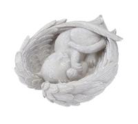 Milisten Pierre Commémorative Chat en Résine Ange Sculpté, Statue D'extérieur pour Jardin, Monument Funéraire pour Animaux De Compagnie, Décor De Pelouse pour Propriétaires De Chats