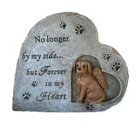 Milisten Pierre Commémorative Chien Résine Cœur Statue Memorial pour Jardin Souvenir Animal Perdu Cadeau Commémoratif Chien