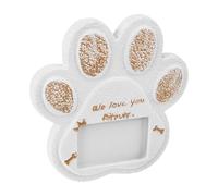 Milisten Pierre Commémorative pour Chien 15 X 15 Cm en Ciment Résistant aux Intempéries, Plaque Tombale Blanche Empreinte de Patte, pour Jardin Extérieur et Monument Funéraire Animaux