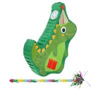 Milisten Piñata Dinosaure en Papier Vert 3d, Jeu D’anniversaire 2 Pièces Bâton à Frapper et Franges, Décoration Fête D’anniversaire pour Garçon et Filles, Piñata de Bonbons Suspendue, Kit