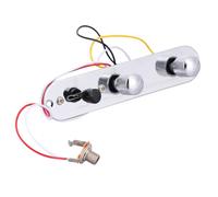 Milisten Plaque de Commande Guitare Électrique Chromée Pré-câblée avec Boutons de Volume et Timbre Métal Brillant Compatible Remplacement Facile