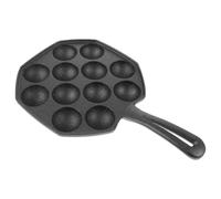 Milisten Plaque de Cuisson en Fonte Noire 12 Cavités pour Takoyaki et Œufs de Caille Ustensile Cuisine Multi-orifices Compatible Cuisson Maison Outil Pratique pour Grillades et Pâtisserie