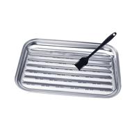 Milisten Plat De Cuisson Acier Inoxydable avec Panier De Plateau De Barbecue pour Aliments pour Cuisine Plein Air Et Intérieur