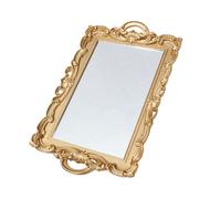 Milisten Plateau Miroir Décoratif pour Commode en Verre Plaque Miroir Plateau à Parfum pour Décoration Maison et Cérémonie Accessoire de Rangement Multifonction