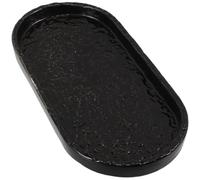 Milisten Plateau Ovale en Céramique Noir Petit, Plateau Vanité Multifonction pour Rangement Bijoux, Parfums et Accessoires de Salle de Bain, Organiseur Décoratif pour Comptoir et Lavabo