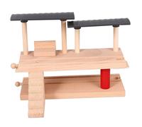 Milisten Plateforme de Gare Double Bois pour Garçon Fille Accessoire Décoratif de Circuit de Train DIY Éducatif Stimulant Imagination Dextérité Modèle de Quai Ferroviaire Réaliste