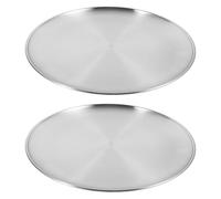 Milisten Poêles Plates en Acier Inoxydable Lot de 2 Plaques à Pizza 30 CM Antiadhésives pour Cuisson au Four et Vapeur Plat de Service pour Restaurants et Réceptions