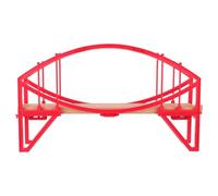 Milisten Pont décoratif en Arc Rouge pour Circuit de Train Miniature - Structure en Plastique Solide avec Base en Bois - Accessoires pour Circuit de Train Miniature sur Table de Sable