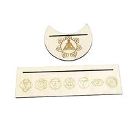 Milisten Porte-Cartes de Tarot en Bois pour Divination Support Fait Main de Lune et Rectangulaire Accessoire Compact pour Écran de Cartes pour Rituels Religieux 1 Ensemble