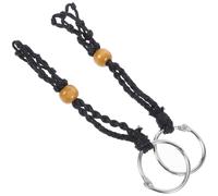 Milisten Porte-clés en Corde Cirée Noire Filet Ajustable Fait Main pour Pierres Naturelles et Cristaux, 2 Pièces, Accessoire Élégant à Accrocher aux Paquet ou Paquet à Dos