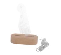 Milisten Porte-médiators Lumineux Design Tête de Guitare avec Base Bois Support de Présentation pour Accessoires Guitare