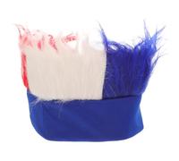 Milisten Postiche aux Trois Couleurs Bleu Blanc Rouge Ouverture Dessus, Accessoire Patriotique pour Supporters de Football, Taille Unique, pour Matchs, Fêtes et Événements Sportifs