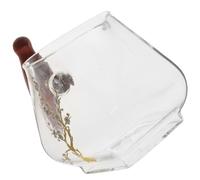 Milisten Pot à Sauce en Verre Résistant avec Bec Verseur Goutte à Goutte, Poignée Ergonomique en Bois, Saucière pour Condiment Cuisine, 1 Pièce pour Restaurant et Repas à Domicile