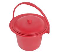 Milisten Pot de Chambre Mariage Rouge Épais Couvercle et Poignée Plastique PP Solide Petit Modèle sans Socle Urinoir de Nuit Portable pour Personnes Âgées Usage Domestique et Transport