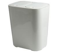 Milisten Poubelle Cuisine à Double Bac Couvercle, 1 Pièce, Plastique Blanc, Compartiments pour Tri des Déchets Secs et Humides, Corbeille Ménagère Compacte pour Maison et Bureau