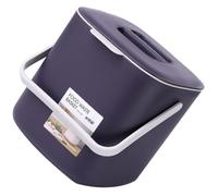 Milisten Poubelle Cuisine Portable en Plastique Couvercle et Poignée, Conteneur à Déchets pour Tri Sec et Humide, Capacité Compacte, Couleur Violet Foncé, pour Maison, Bureau et Salle