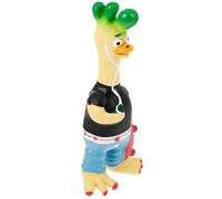 Milisten Poulet Qui Hurle en Latex Solide à Presser Anti-Stress Portable Poulet en Peluche Amusant pour Garçon et Filles et Présent de Fête de Farce Sonore Unique